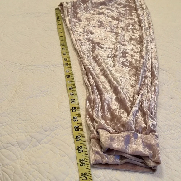 Crushed Velvety Top Sleeveless & Jogger Pants Lounge Wear Set Pink Medium L Y2K - Picture 14 of 17